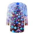 thumbnail image 4 of Holiday Gifts! Titcea Christmas Shirts for Women 3/4 Sleeve Round Neck Fashion Christmas Print Pullover Sweaters 2024 Loose Comfortable Casual Tops, 4 of 5