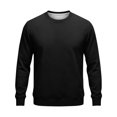 thumbnail image 4 of Leidass Mens Oversized Crewneck Fleece Sweatshirt Long Sleeve Pullover Fall Winter Casual Work Top Black L, 4 of 7