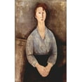 thumbnail image 2 of Modigliani, Amedeo 13x18 Black Ornate Wood Framed with Double Matting Museum Art Print Titled - Seated woman in grey shirt, 2 of 4
