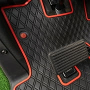 Xtreme Mats EZGO RXV Golf Cart Mat, Full Coverage Golf Cart Floor Liner Mat - Only Fits EZGO RXV (2008-2022) & 2Five (2009+) - Black with Red Trim