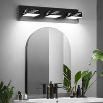 VEVOR 3-Light LED Modern Vanity Light Fixtures,19.69-Inch,Black Finish Bathroom Wall Lighting Fixture Over Mirror, with IP44 Waterproof, for Bathroom, Living Room, Bedroom, Hallway, Cool White 6000K