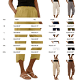 thumbnail image 3 of Aoiroe Women's Linen Capri Pants,Lounge Baggy Palazzo Trousers Casual Cotton Linen Pants Straight Leg Vacation Beach Crop Pant Womens Comfy Pants Wide Leg Pants With Pockets Black XL, 3 of 9
