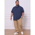 thumbnail image 2 of DARING DIVA Men's Big Tall Summer Casual Short Sleeve Button Down Shirts XL Dark Blue, 2 of 7