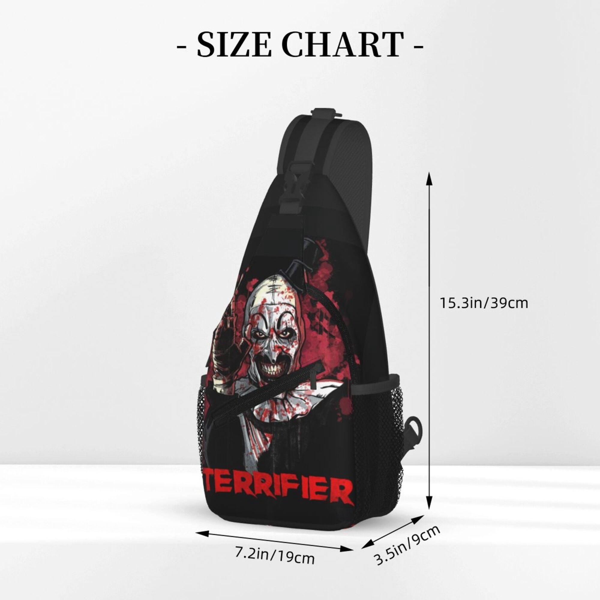 Terrifier 2 Sling Backpack Crossbody Shoulder Bags for Men Women Small Daypacks Chest Bag Hiking Travel Sport Climbing Runners