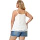 thumbnail image 5 of Women's Plus Size Cami Lace Adjustable Strap Elegant Camisole Tops White 3X, 5 of 7