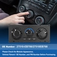 thumbnail image 3 of Módulo de control climático de calefacción de aire acondicionado Unique Bargains para Nissan Frontier NP300 Navara D40 2005-2007 2010-2014 Panel de interruptores HVAC No.27510-EB700, 3 of 7