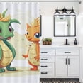 thumbnail image 5 of Cute Dragon Baby Western Shower Curtain Cloth Fabric Bathroom Decor Set with Hooks, 5 of 7