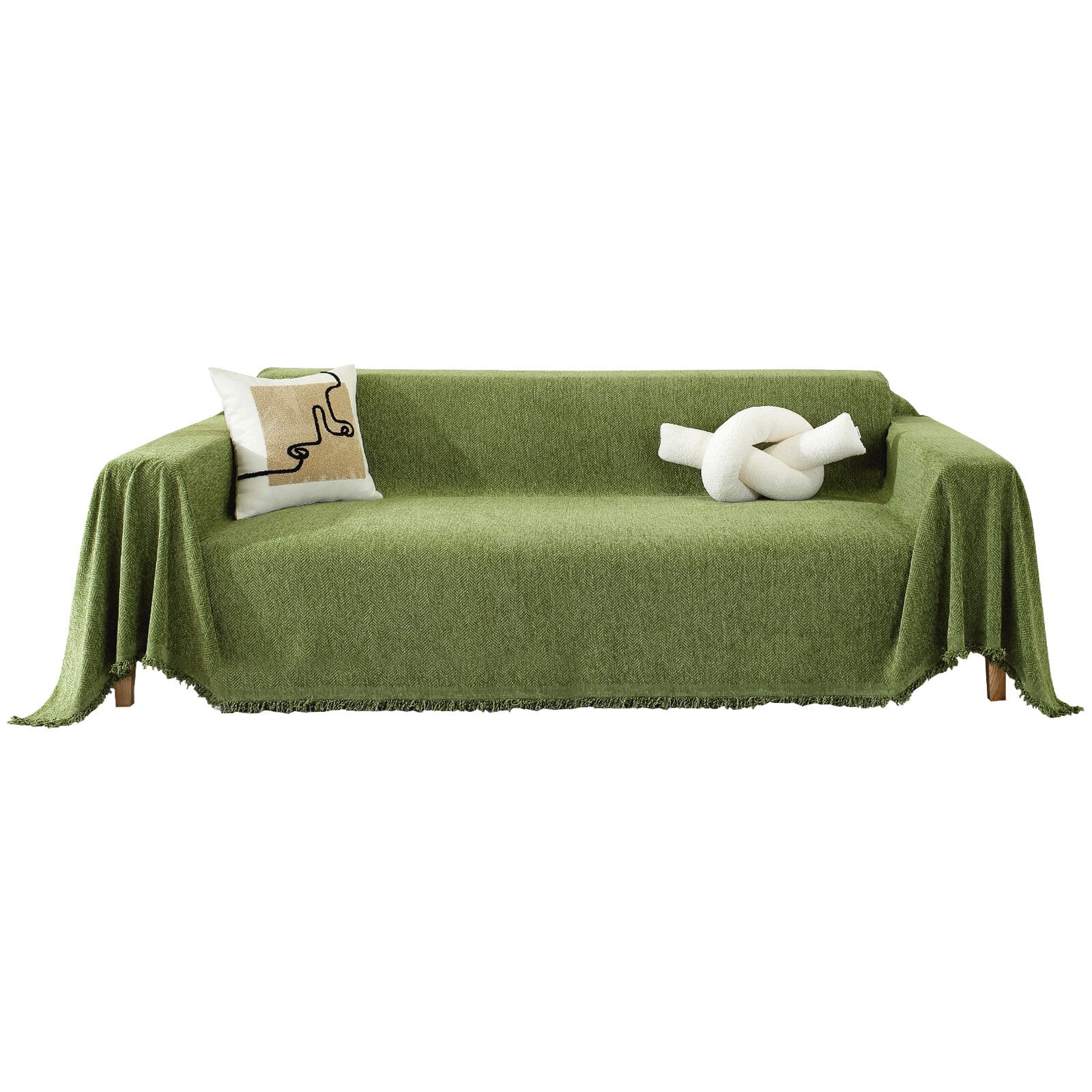 Chenille Couch Cover Pet Friendly Sofa Cover Washable Reversible Sofa Slipcover for Sectional Sofa, Loveseat, 2 or 3 Cushion Couch, Corner Sofa, Futon Cover