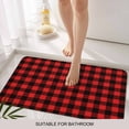 thumbnail image 3 of Black Red Plaid Door Mat&nbsp;Indoor Outdoor Entrance, Non Slip Rug for Kitchen Bathroom Entryway Rug, Vintage Rustic Buffalo Checked Gingham Washable Doormat Floor Mat 20x31.5 Inch, 3 of 8