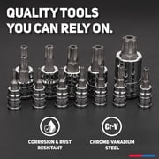 Neiko 10085A Tamperproof Torx Plus Bit Socket Set 12 Piece 8 IPR - 60 IPR 5 Point Star Cr-V and S2 Steel High Impact ABS Blow Molded Case