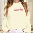 thumbnail image 2 of Aunt Crewneck Sweatshirt for Women Cool Aunt Long Sleeve Letter Print Pullover Casual 2025 Fall Fashion Tops, 2 of 5