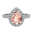 thumbnail image 4 of Engagement Ring for Women Pear Pink Morganite Halo Diamond Ring 14K White Gold 1.60 CT TW (G,SI), 4 of 5