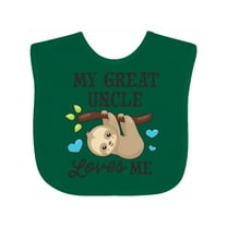 Inktastic My Great Uncle Loves Me with Sloth and Hearts Boys or Girls Baby Bib