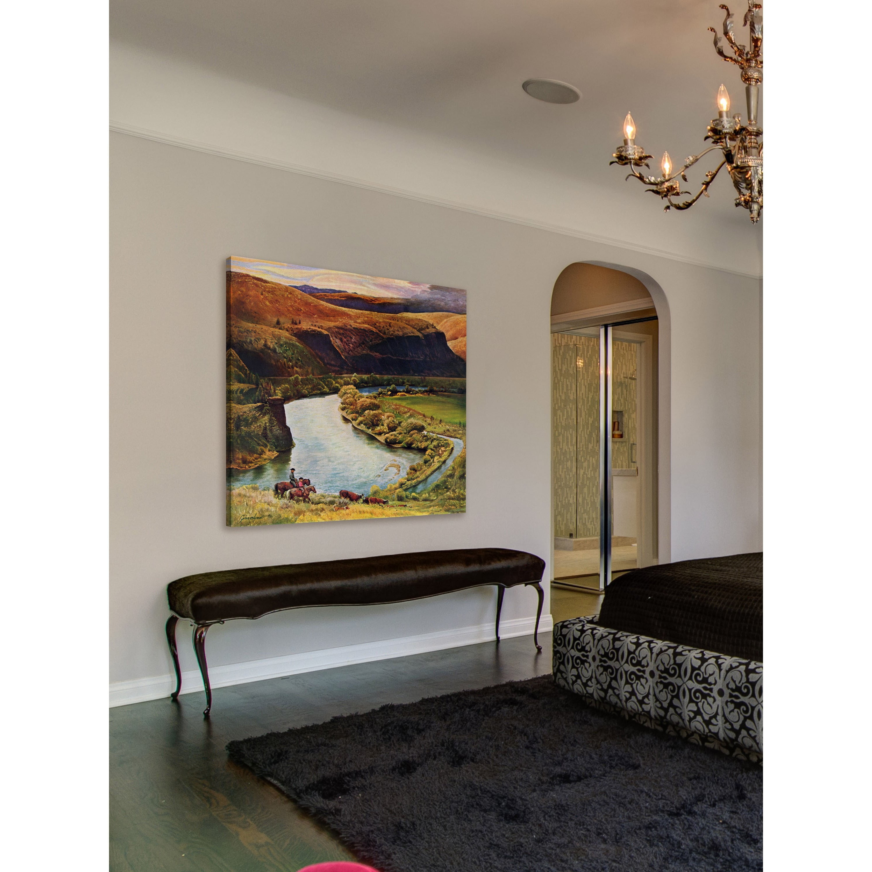 "Yakima River" Painting Print on Wrapped Canvas