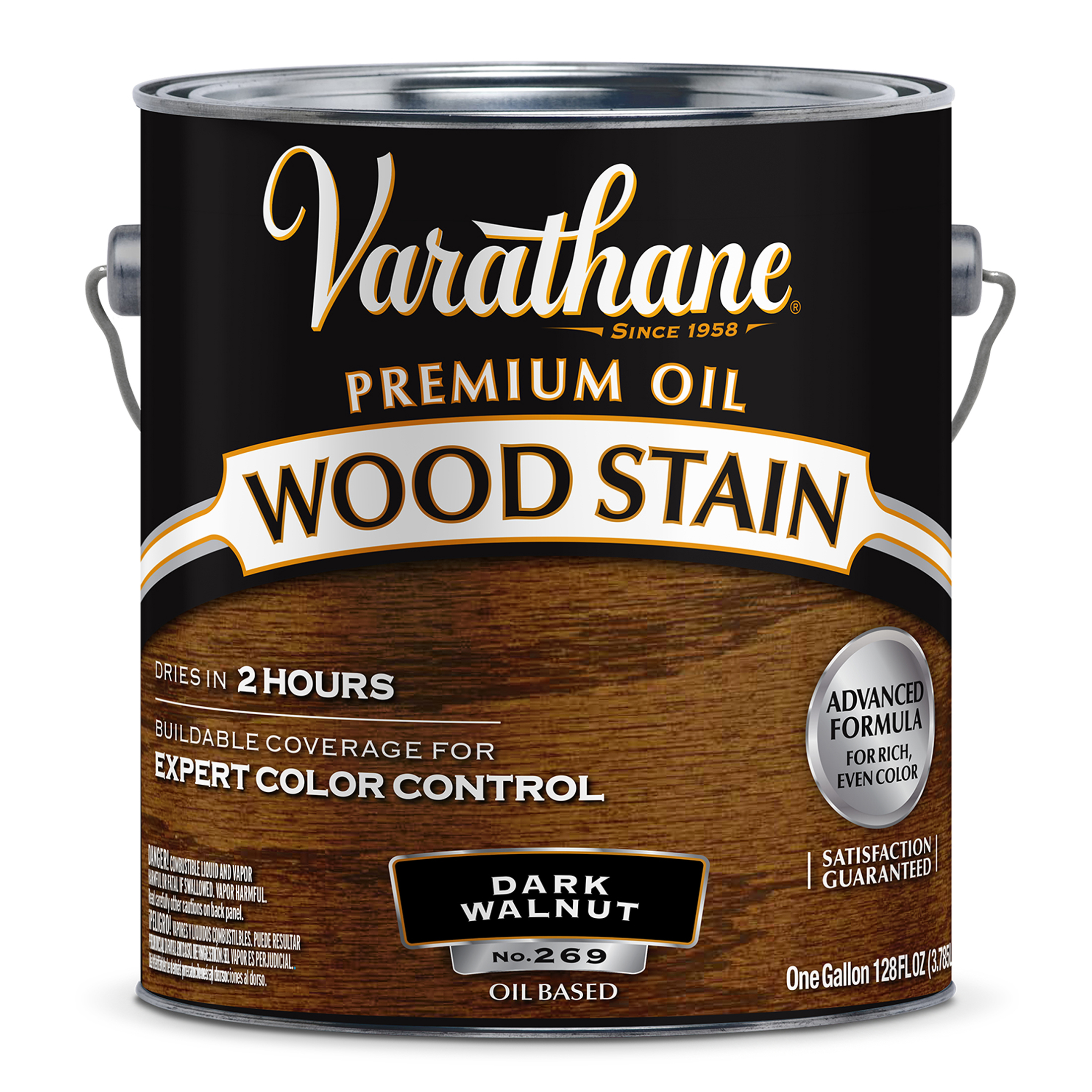 2 Pack, Dark Walnut, Low VOC, Varathane Premium Oil-Based Interior Wood Stain-212064, Gallon