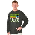 thumbnail image 5 of St Paddys Get In Your Licks Candy Owl Long Sleeve TShirt Men Women Brisco Brands L, 5 of 6