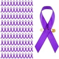thumbnail image 3 of 100 broches de concientización sobre el cáncer de mama, pines de solapa, pines de solapa con lazo morado, broches con lazo morado, micro insignias de prevención del cáncer de mama para ropa, 3 of 7