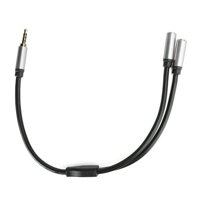 Cable de audio de 3,5 mm/0,1 pulgadas Línea de conexión macho a 2 hembra 1 dividido en 2 Cables de moda duraderos Astilla 0,3 m/11,8 pulgadas