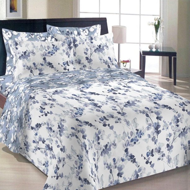 Juego de cama de 4 piezas Le Fleur Azul