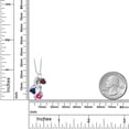 thumbnail image 6 of Gem Stone King 925 Sterling Silver Red Garnet and Blue Created Sapphire and Pink Created Sapphire Pendant for Women (1.70 Cttw, Gemstone January Birthstone, Heart Shape 5MM, 18 inch Chain), 6 of 6