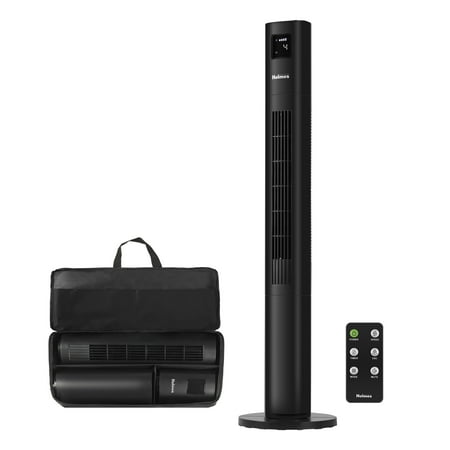 Holmes 45” Stack-N-Connect Tower Fan, 4-Speed, Oscillating, LCD, Remote, Black