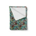 thumbnail image 2 of Pirates Soft Flannel Fleece Blanket, Pattern of Pirate Ships in the Sea Adventure Kids Nautical Theme Cartoon Characters, Cozy Plush for Indoor and Outdoor Use, 70" x 90", Multicolor, by Ambesonne, 2 of 5