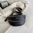 thumbnail image 4 of Bolso de viaje para el pecho para mujer, Bolso de la cintura del deporte con cadena a la moda, hilo bordado, sencillo, informal, portátil, de cuero PU, para senderismo al aire libre, 4 of 8