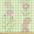 thumbnail image 2 of Ambesonne Floral Fabric by the Yard Upholstery, Echinacea Flowers Pattern, 3 Yards, Pastel Pink and Pale Green, 2 of 5