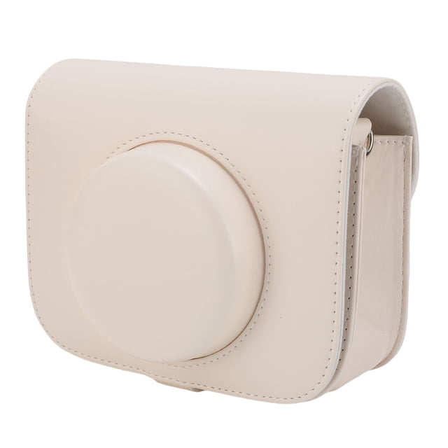 Removable Top Camera Bag for Instant Cameras - Adjustable Strap, Vintage PU Leather Case Compatible with Small Digital Cameras