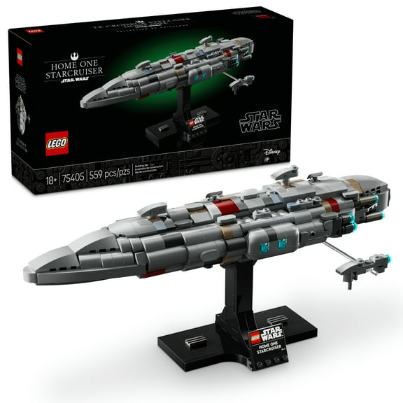 LEGO Star Wars: Return of the Jedi Home One Starcruiser Building Set for Adults - Star Wars Collectible Set With Display Stand - Includes Nebulon-B Medical Frigate - 75405