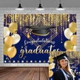 thumbnail image 2 of Congratulation Graduate Backdrop,Blue and Gold Congrats Grad Decor Banner,Graduation Backdrops,2024 Graduation Party Decorations Banner Photography Background Studio Photo Booth Props 5X3FT, 2 of 5