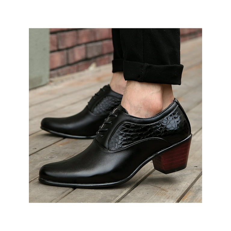 Men's Pointed Toe Derby Shoes, Wear-resistant Non-slip Formal