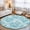 Blue, variant on Grey Coral Coastal Washable Round Area Rug 3 ft, Summer Beach Nautical Ocean Vintage Soft Non Slip Rugs Stain Repellent Indoor Felt Carpet for Living Dining Room Bedroom Home Office