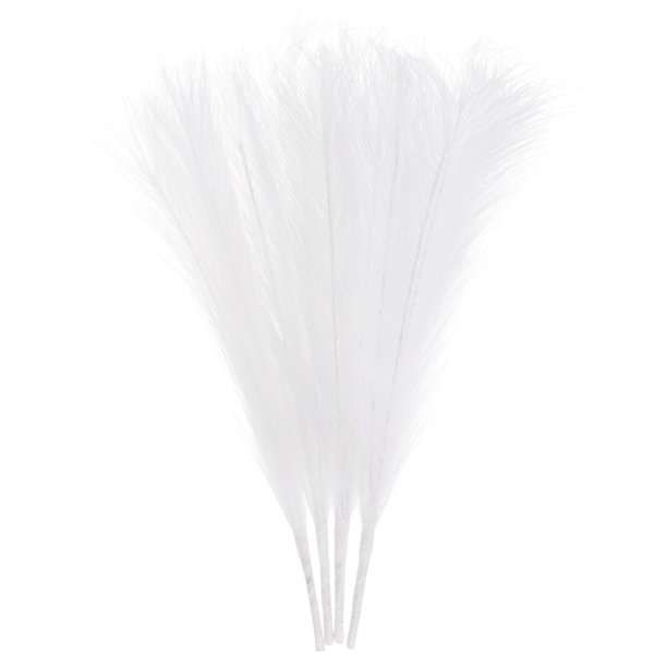 4 Paquetes de Hierba Pampas Falsa de 17 Pulgadas 6 Tallos Hierba Artificial para Decoración, Blanca
