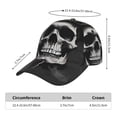 thumbnail image 2 of Fotbe Black White Hat Skull Gorro Clásico de Béisbol, Gorra Ajustable con Broche Snapback, Gorro de Exterior de Algodón Suave, 2 of 6