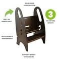thumbnail image 5 of Little Partners 3-in-1 Growing Step Stool Toddler Tower Helper Step Stool, Wooden Toddler Standing Stool for Bathroom or Kitchen, Anti-Slip Feet, Built-in Safety Hand Rails Up to 200 lbs. - Espresso, 5 of 11