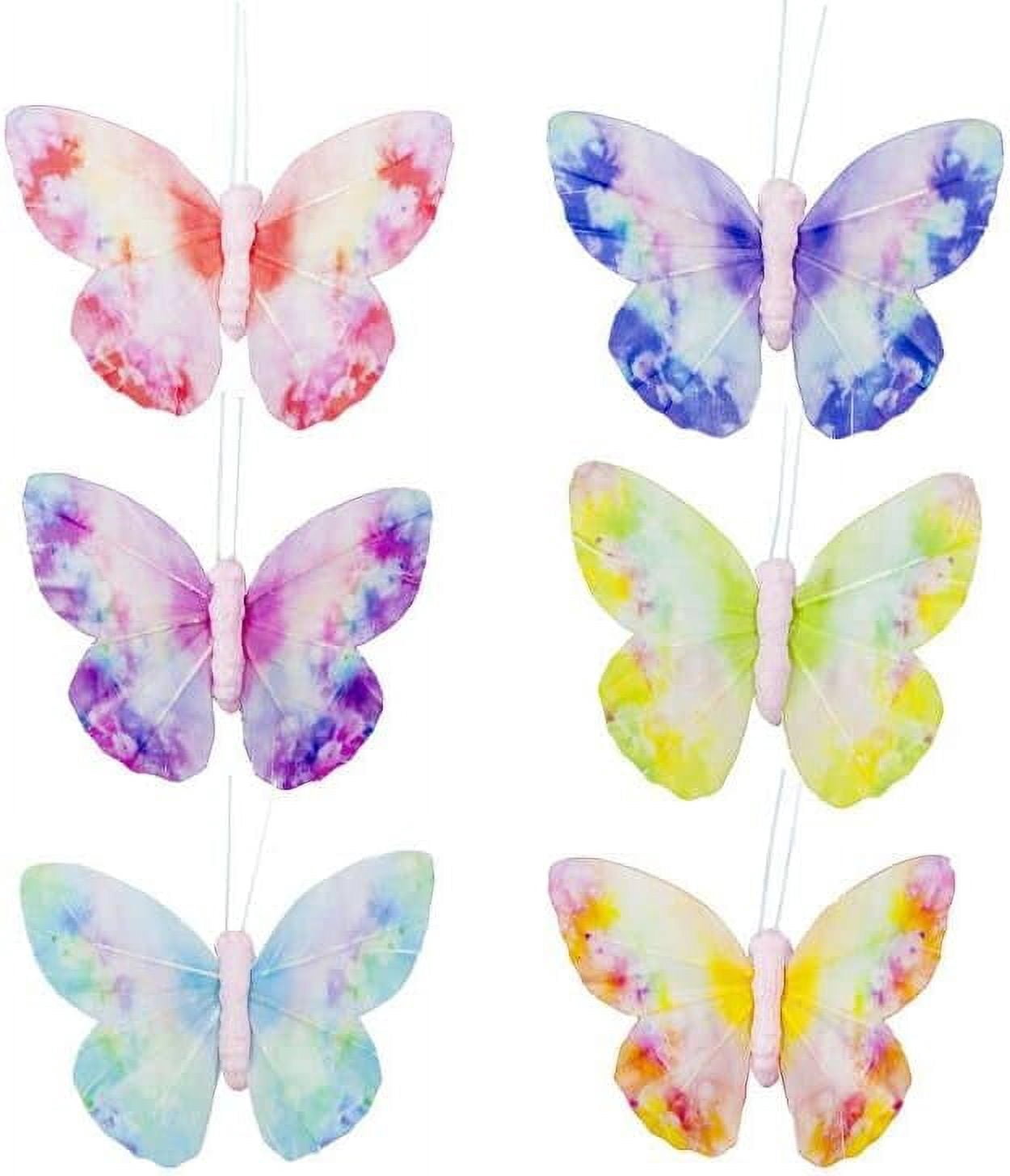 Berfutall-Artificial Feather 3D Butterfly Party Decorations Set of 12 Color Ornaments for Christmas Tree(C)…