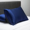 thumbnail image 2 of Fishers Finery 25mm 100% Pure Mulberry Silk Pillowcase, (Navy, Standard), 2 of 7