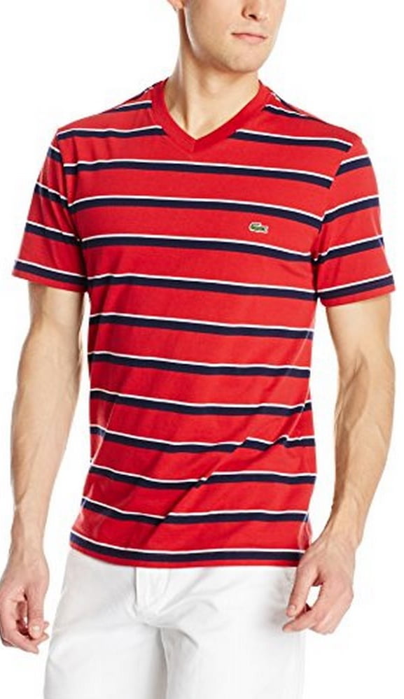 lacoste striped t shirt mens
