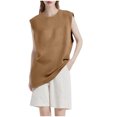 thumbnail image 2 of Plus Size Tank Tops for Women Sleeveless Round Neck Retro Tank Brown XXXL, 2 of 3