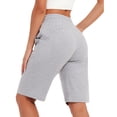 thumbnail image 3 of SPECIAL MAGIC Women’s Cotton Bermuda Sweat Shorts 10" Knee-Length Athletic Shorts with Pockets for Workout Lounge Sports, 3 of 7