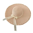 thumbnail image 2 of Elegant Lace Ribbon Sun Hat - Stylish Ladies' Wide Brim Straw Hat with Frayed Edges，Perfect for Beach&Outdoor Travel Pink One Size, 2 of 6
