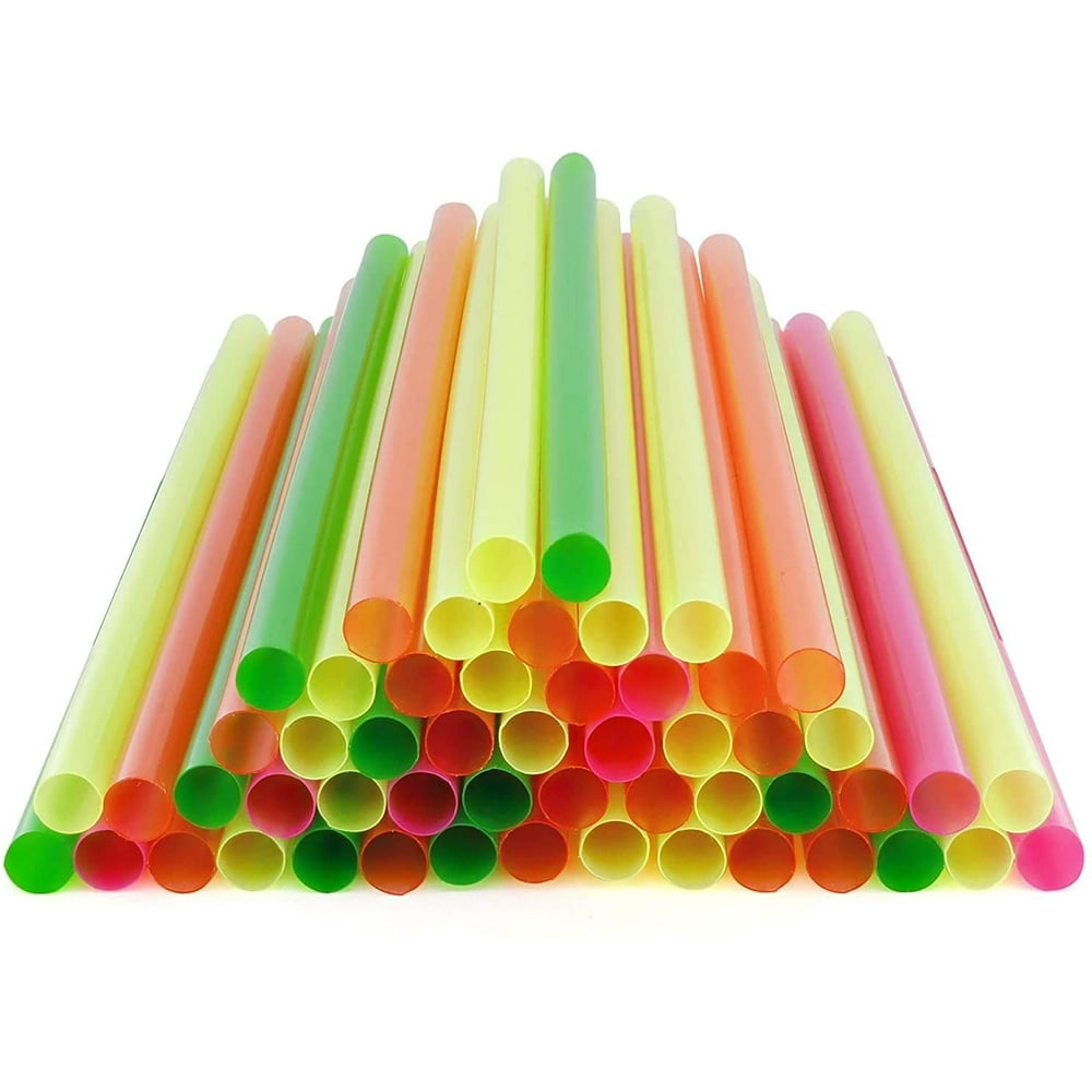 RamPro Extra Large Giant Straws Disposable Smoothie Milkshake Thick