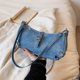 thumbnail image 5 of Bolso de mano para mujer, Bolso para axilas de PU con mariposa, Bolso de compras para chica picante (azul), 5 of 7