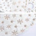 thumbnail image 2 of Falda de árbol blanco de Navidad falda de árbol de Navidad para decoración del hogar de árbol navideño con copos de nieve de lentejuelas, 2 of 4