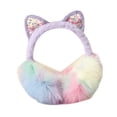thumbnail image 2 of Orejeras con orejas de gato, regalo de cumpleaños informal, orejeras de invierno para mujeres, niñas y adolescentes Púrpura, 2 of 8