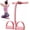Pink, variant on 8 Tube Pedal Resistance Device, 17in Puller Exercise Band with Handles for Home Workouts, Yoga, Resistance Training for Women Men