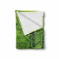 thumbnail image 2 of Nature Soft Flannel Fleece Blanket, Summer Season Forest with Flourishing Trees Grass and Pathway Tranquil Scenery, Cozy Plush for Indoor and Outdoor Use, 50" x 70", Fern Green Brown, by Ambesonne, 2 of 6