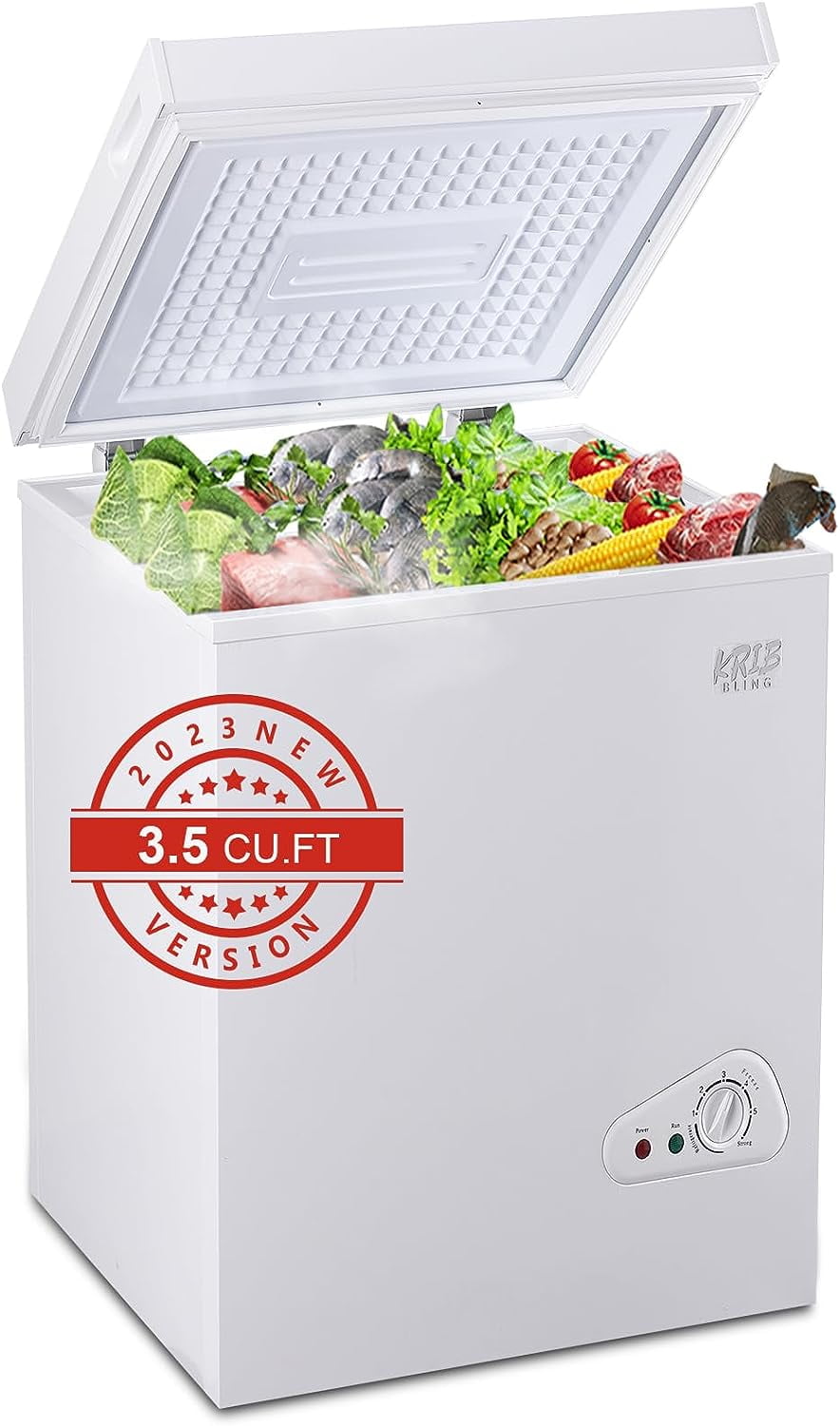 Krib Bling 3.5 cu.ft Adjustable Thermostat Compact Freezers with