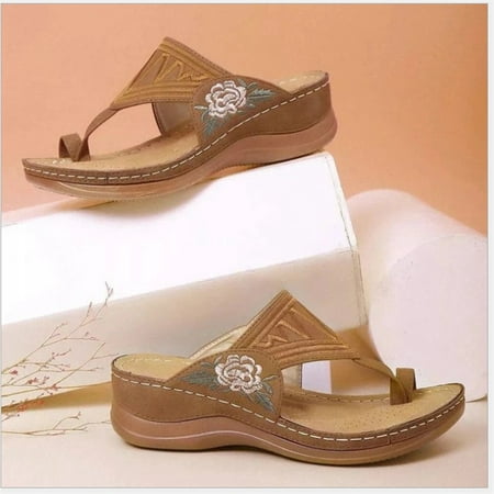 

Byte Legend For Female Slippers Summer Embroidered Wedge Heel Sandals